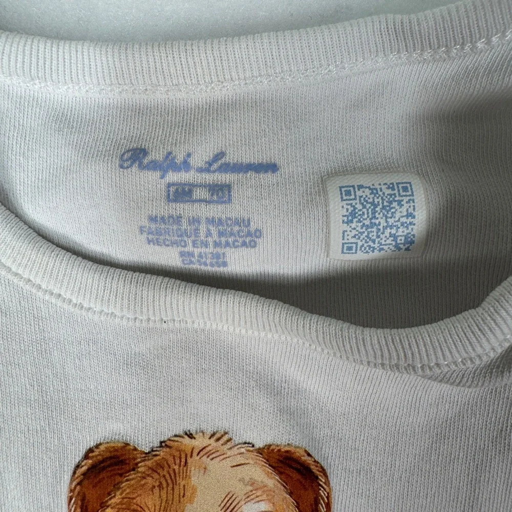 Ralph Lauren Polo Bear Bodysuit 6M White Classic Preppy Graphic Infant 6 Month